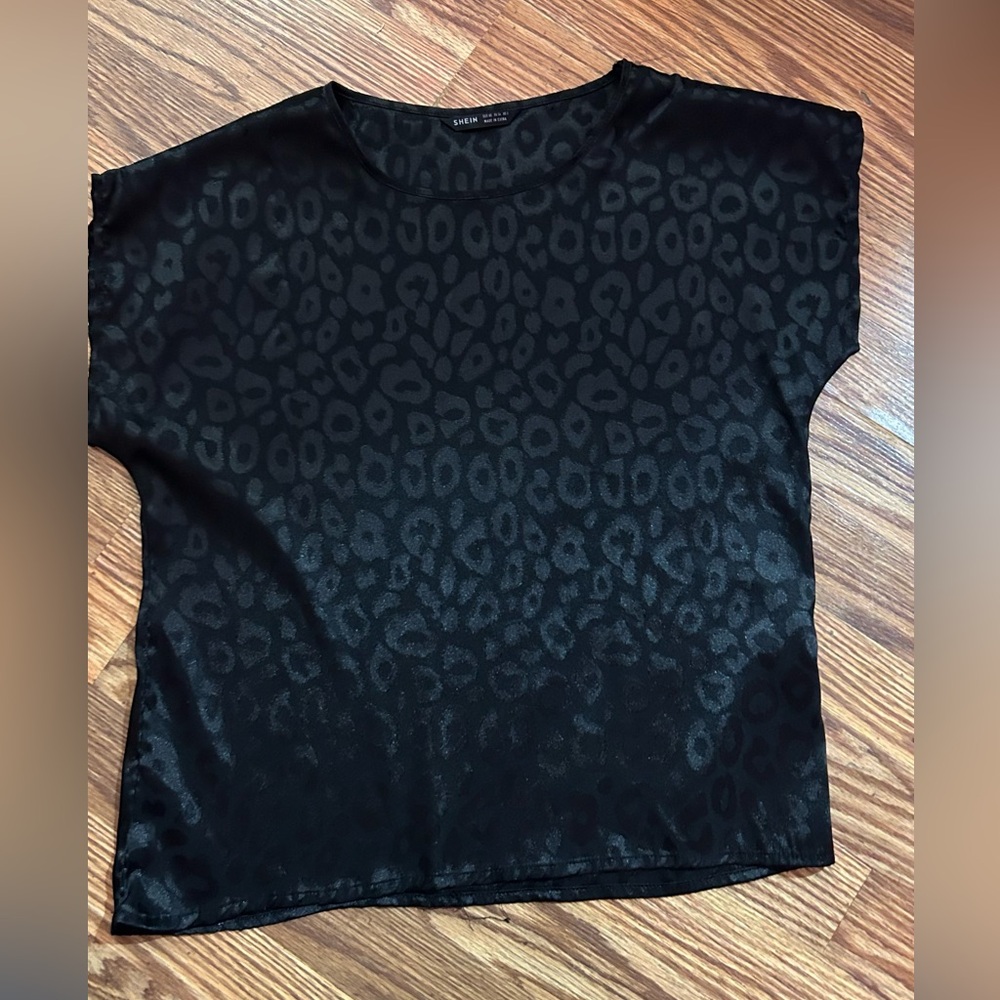 XS - Shiny Black Blouse (worn once)